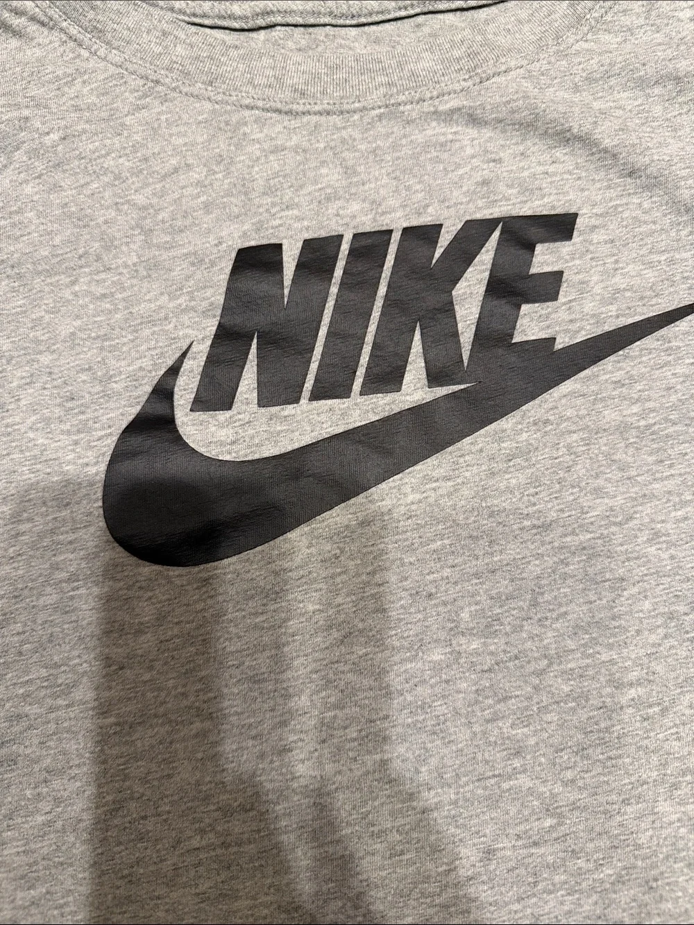 Nike Gray Short-Sleeve Logo Crop Tee